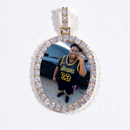 3D Oval Custom Picture Pendant