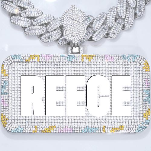 CUSTOM LETTER NECKLACE 3D COLORFUL SQUARE