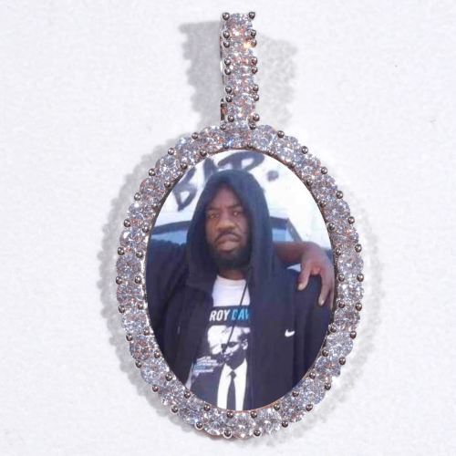 Large 3D Oval Custom Picture Pendant