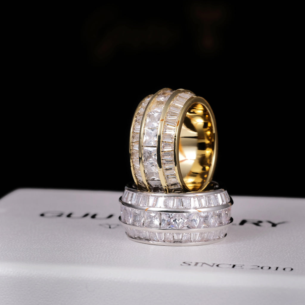 3 Layer Baguette Band Ring - The GUU Shop