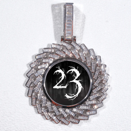 Large 3D Baguette Custom Picture Pendant
