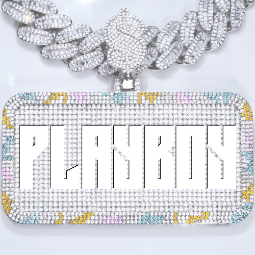 CUSTOM LETTER NECKLACE 3D COLORFUL SQUARE