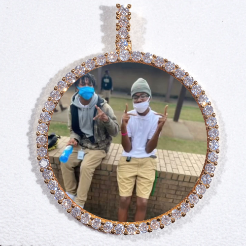LARGE 3D CIRCLE CUSTOM PICTURE PENDANT