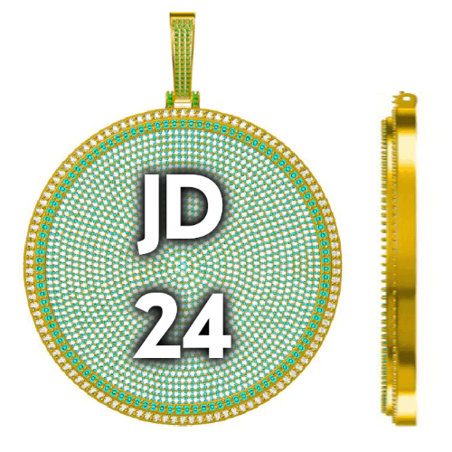 CUSTOM LETTER NECKLACE 3D BIG DISC