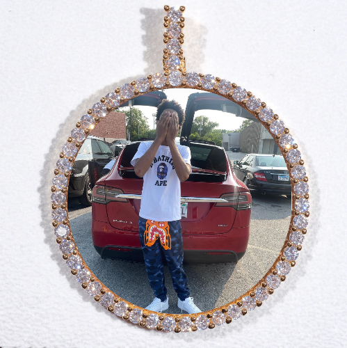 LARGE 3D CIRCLE CUSTOM PICTURE PENDANT