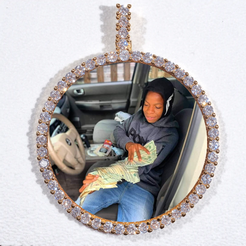 LARGE 3D CIRCLE CUSTOM PICTURE PENDANT