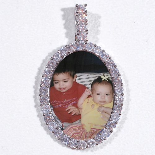 Large 3D Oval Custom Picture Pendant