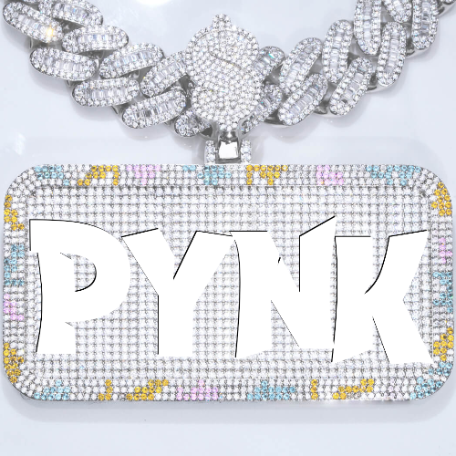 CUSTOM LETTER NECKLACE 3D COLORFUL SQUARE