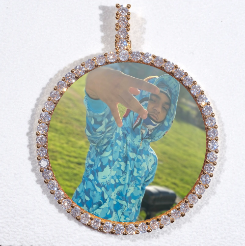 LARGE 3D CIRCLE CUSTOM PICTURE PENDANT