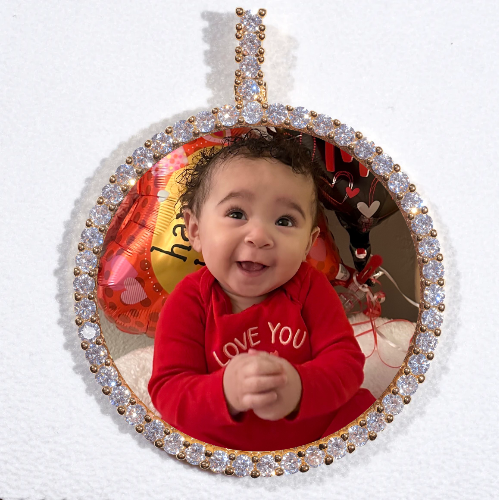 LARGE 3D CIRCLE CUSTOM PICTURE PENDANT