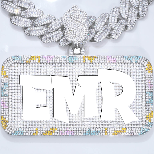 CUSTOM LETTER NECKLACE 3D COLORFUL SQUARE
