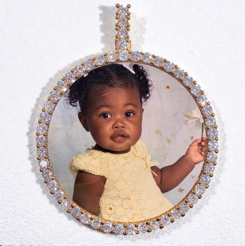 LARGE 3D CIRCLE CUSTOM PICTURE PENDANT