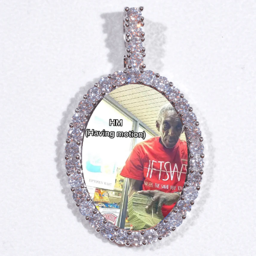 Large 3D Oval Custom Picture Pendant
