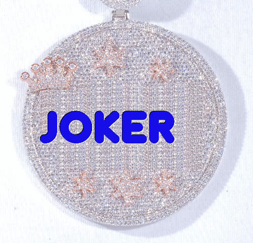 CUSTOM LETTER NECKLACE 3D BIG CROWN DISC - The GUU Shop