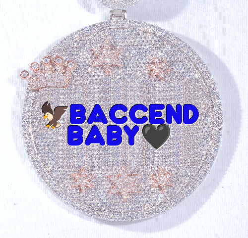 CUSTOM LETTER NECKLACE 3D BIG CROWN DISC - The GUU Shop