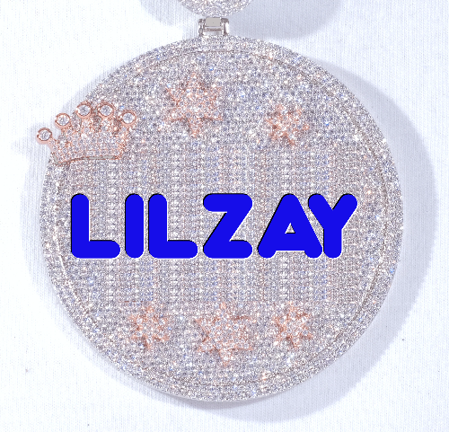 CUSTOM LETTER NECKLACE 3D BIG CROWN DISC - The GUU Shop