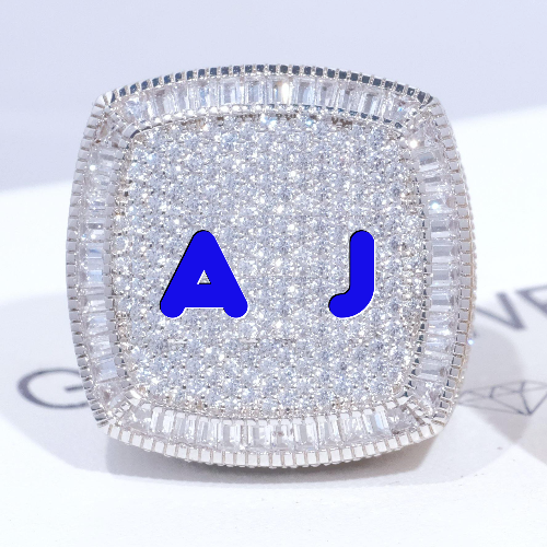 CUSTOM LETTER 3D ICED RING - The GUU Shop