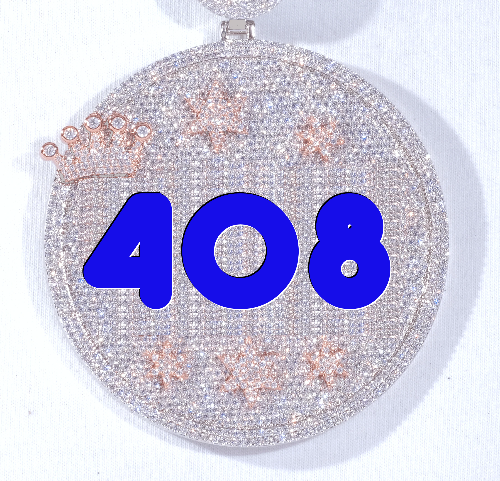 CUSTOM LETTER NECKLACE 3D BIG CROWN DISC - The GUU Shop