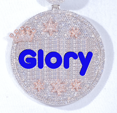 CUSTOM LETTER NECKLACE 3D BIG CROWN DISC - The GUU Shop