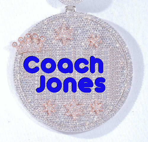 CUSTOM LETTER NECKLACE 3D BIG CROWN DISC - The GUU Shop