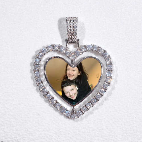 3D Spinning 2-Faced Heart Custom Picture Pendant - The GUU Shop