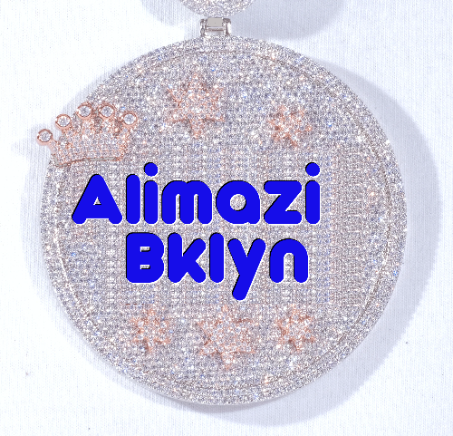 CUSTOM LETTER NECKLACE 3D BIG CROWN DISC - The GUU Shop