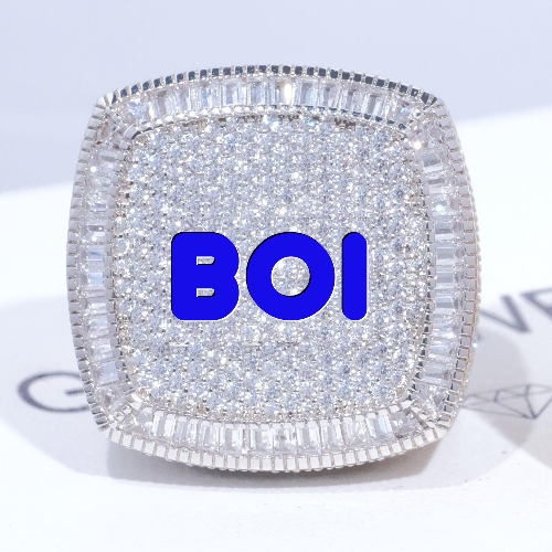 CUSTOM LETTER 3D ICED RING - The GUU Shop