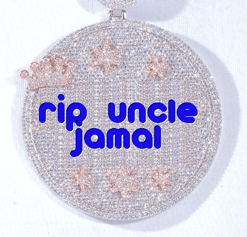 CUSTOM LETTER NECKLACE 3D BIG CROWN DISC - The GUU Shop