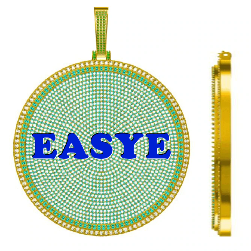 CUSTOM LETTER NECKLACE 3D BIG DISC - The GUU Shop
