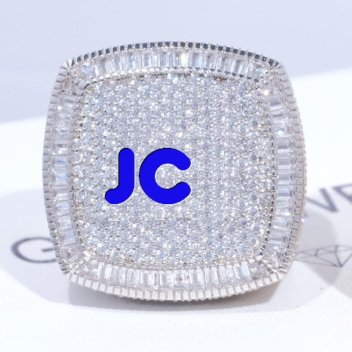 CUSTOM LETTER 3D ICED RING - The GUU Shop