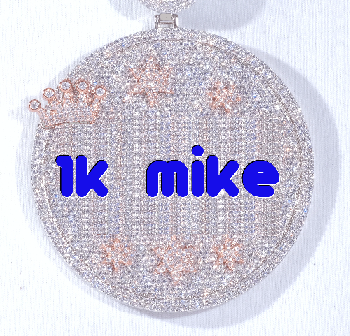 CUSTOM LETTER NECKLACE 3D BIG CROWN DISC - The GUU Shop