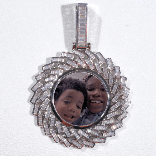 Large 3D Baguette Custom Picture Pendant