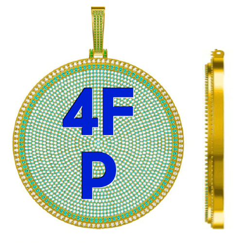 CUSTOM LETTER NECKLACE 3D BIG DISC - The GUU Shop