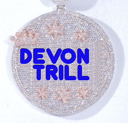 CUSTOM LETTER NECKLACE 3D BIG CROWN DISC - The GUU Shop