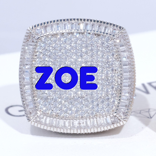CUSTOM LETTER 3D ICED RING