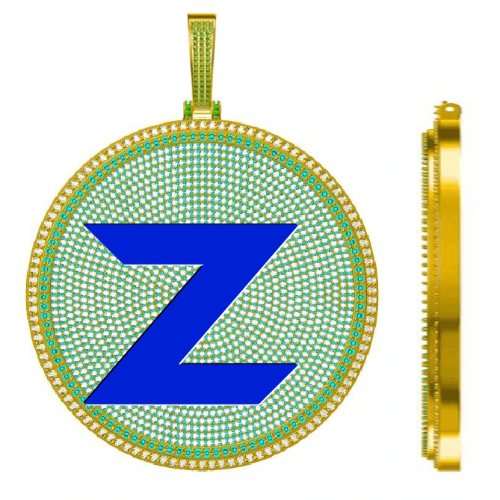 CUSTOM LETTER NECKLACE 3D BIG DISC