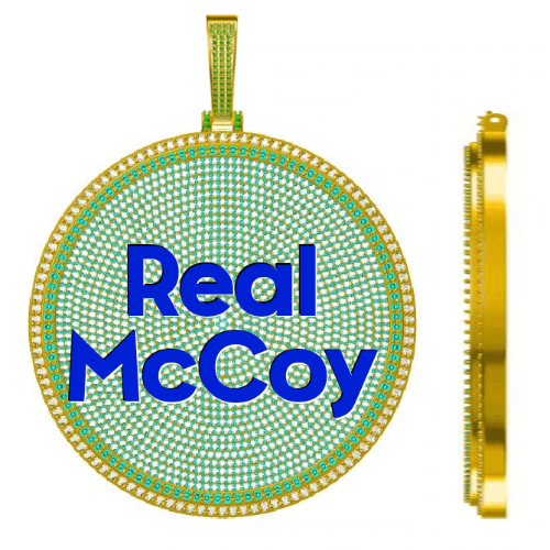 CUSTOM LETTER NECKLACE 3D BIG DISC