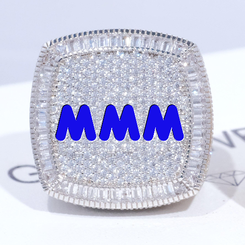 CUSTOM LETTER 3D ICED RING