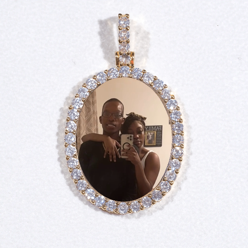 3D Oval Custom Picture Pendant