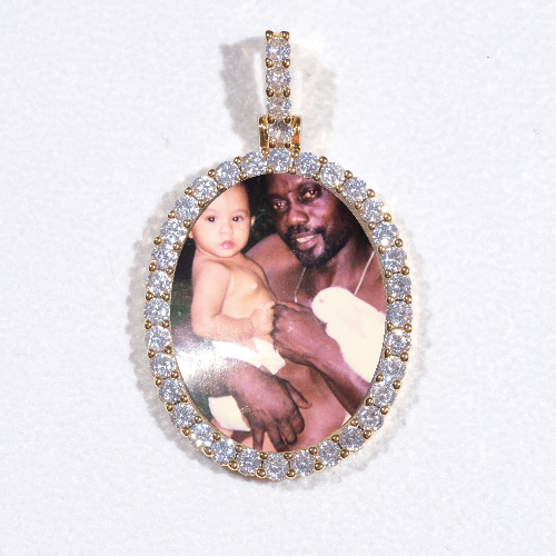 3D Oval Custom Picture Pendant