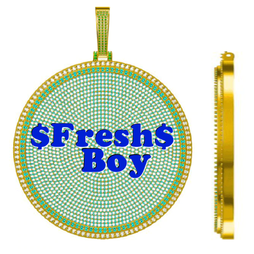 CUSTOM LETTER NECKLACE 3D BIG DISC