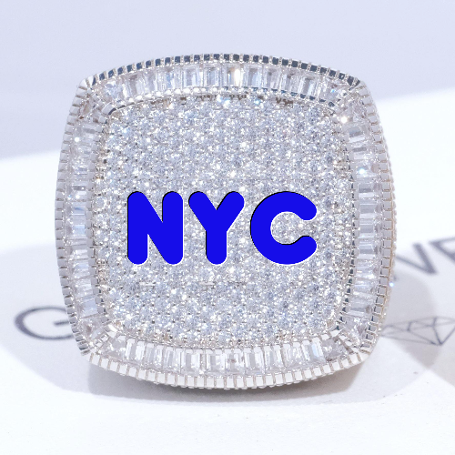 CUSTOM LETTER 3D ICED RING