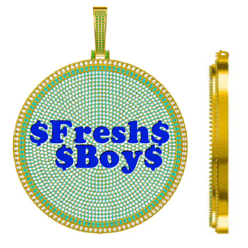 CUSTOM LETTER NECKLACE 3D BIG DISC