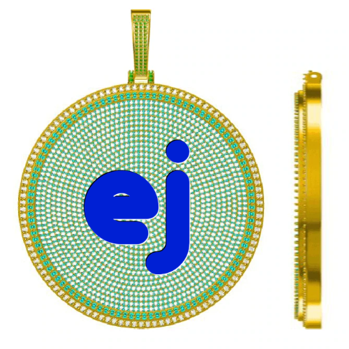 CUSTOM LETTER NECKLACE 3D BIG DISC