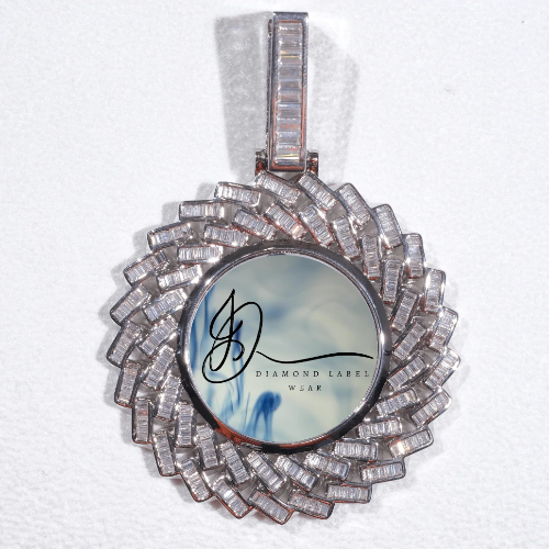Large 3D Baguette Custom Picture Pendant