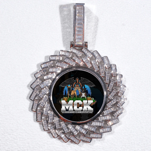 Large 3D Baguette Custom Picture Pendant