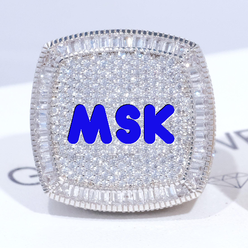 CUSTOM LETTER 3D ICED RING