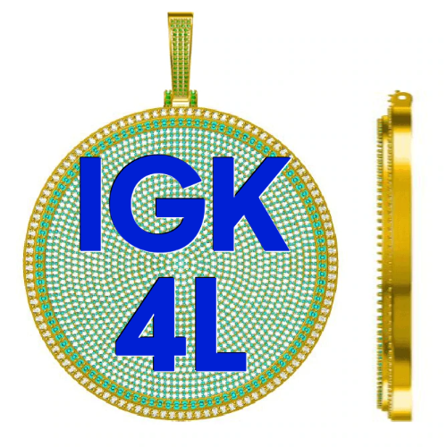 CUSTOM LETTER NECKLACE 3D BIG DISC