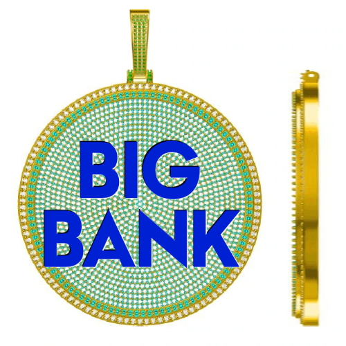 CUSTOM LETTER NECKLACE 3D BIG DISC