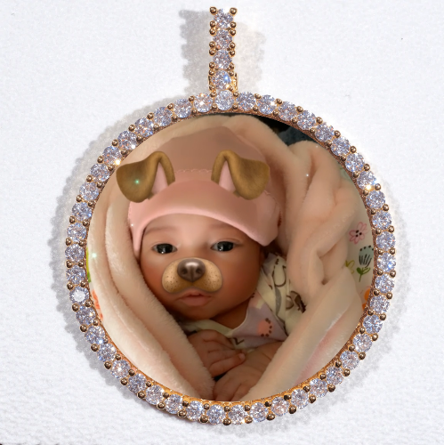 LARGE 3D CIRCLE CUSTOM PICTURE PENDANT